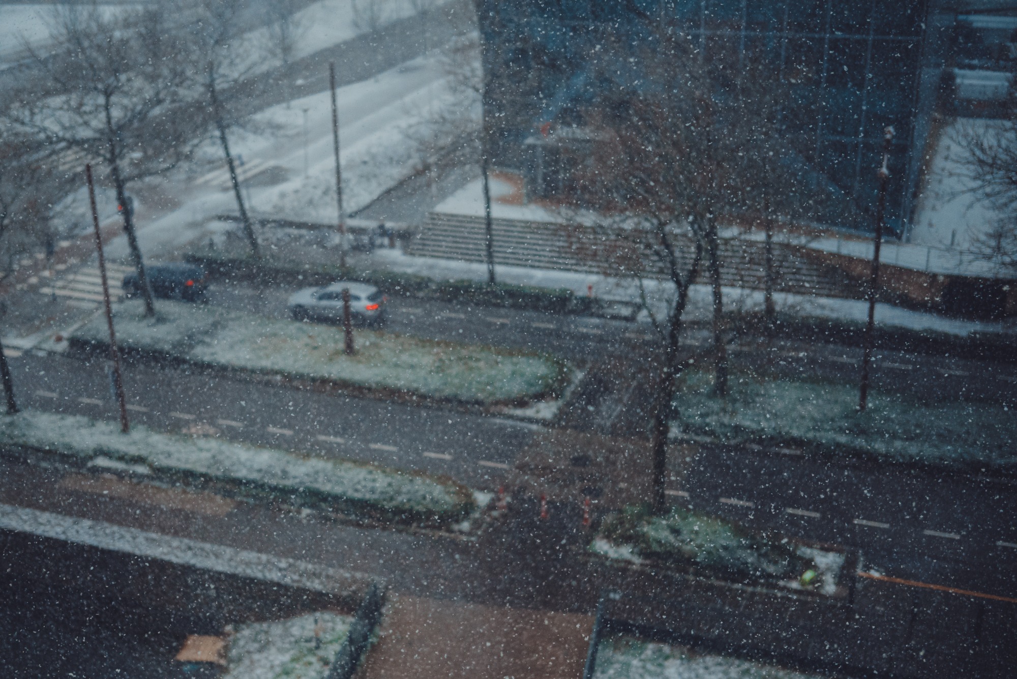 Sneeuw op straat
