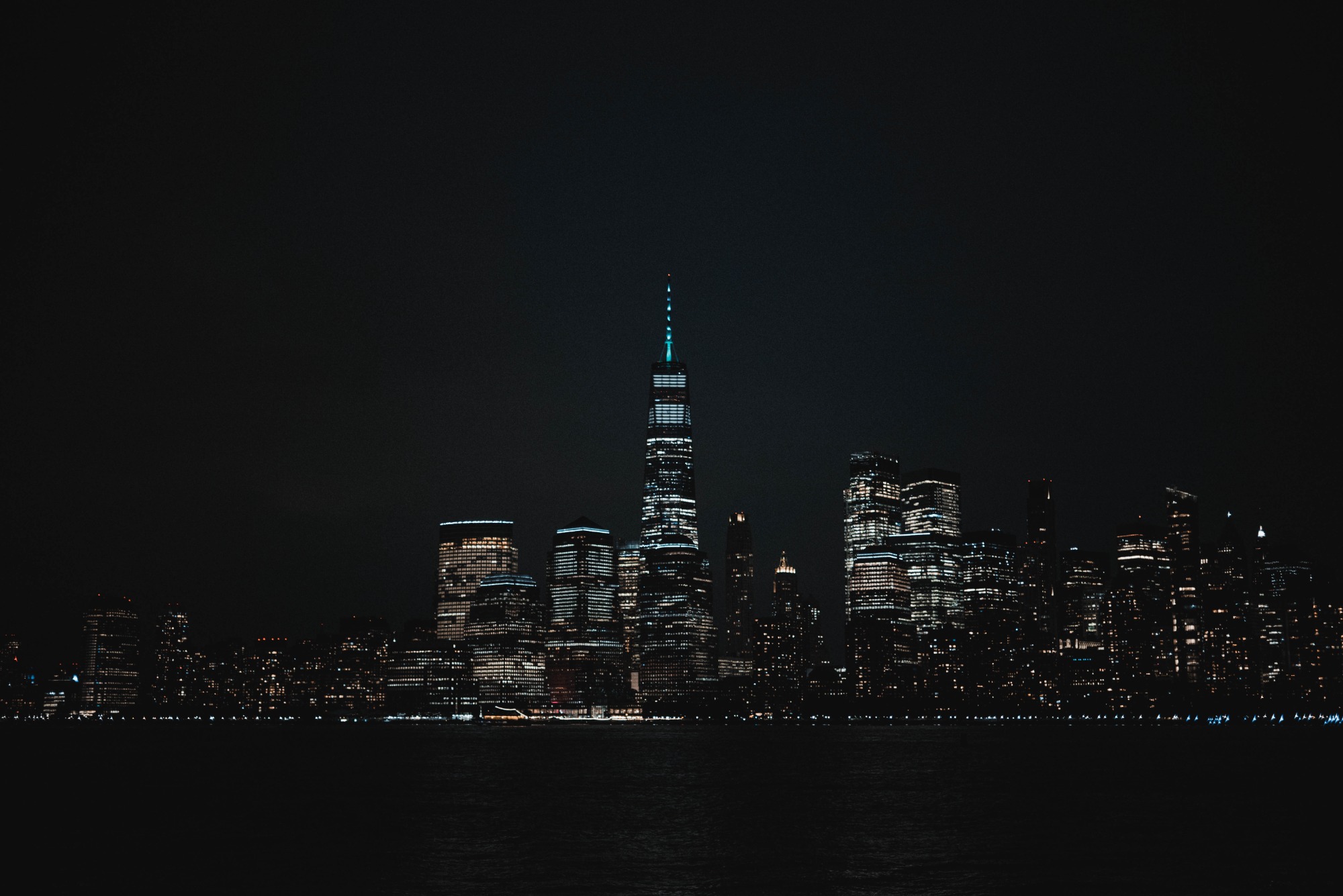 New York City skyline in de nacht