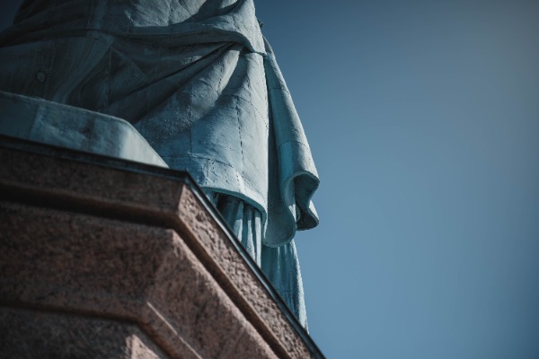 De voet van het vrijheidsbeeld